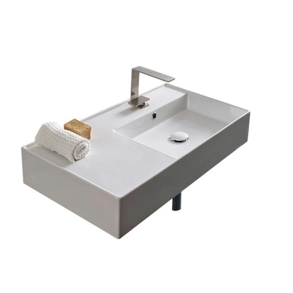 Nameeks Teorema Wall Mounted Bathroom Sink In White 3 Nameeks Teorema Wall Mounted Bathroom Sink In White