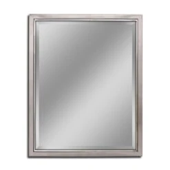 24 In. W X 30 In. H Classic Metal Framed Wall Mirror In Brush Nickel / Chrome
