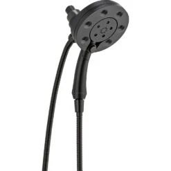 In2ition Two-in-One 4-Spray 3 In. Dual Wall Mount Fixed And Handheld H2Okinetic Shower Head In Matte Black