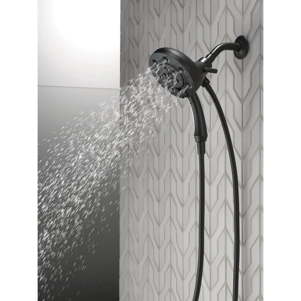 In2ition Two-in-One 4-Spray 3 In. Dual Wall Mount Fixed And Handheld H2Okinetic Shower Head In Matte Black 8 In2ition Two-in-One 4-Spray 3 In. Dual Wall Mount Fixed And Handheld H2Okinetic Shower Head In Matte Black - Image 6