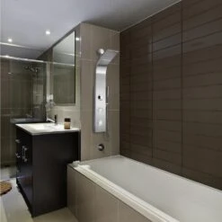 39 In. 2-Jet Easy Connect Shower Panel System In Stainless Steel With Rainfall Waterfall Shower Head And Shower Wand -Valspa Bathroom Shop 69ad7dca4dba01c94e6d4f6d89fa84ee 1800x1800