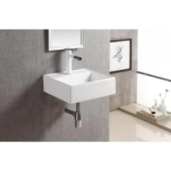 Elanti Wall-Mounted Square Bathroom Sink In White -Valspa Bathroom Shop 6f53acf8c67b8036c61b88582f8f5a72 1800x1800