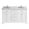 Windlowe 61 In. W X 22 In. D X 35 In. H Bath Vanity In White With Carrera Marble Vanity Top In White With White Sink -Valspa Bathroom Shop 6f6e1573597966ee9bb77ae1b563e93f 1800x1800