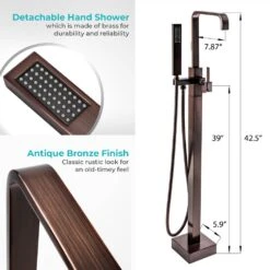 1-Handle Freestanding Floor Mount Roman Tub Faucet Bathtub Filler With Hand Shower In Antique Bronze -Valspa Bathroom Shop 71c547d21bd59bb378ee1b2525553dfb 1800x1800