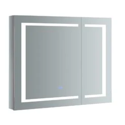 Spazio 36 In. W X 30 In. H Recessed Or Surface Mount Medicine Cabinet With LED Lighting And Mirror Defogger