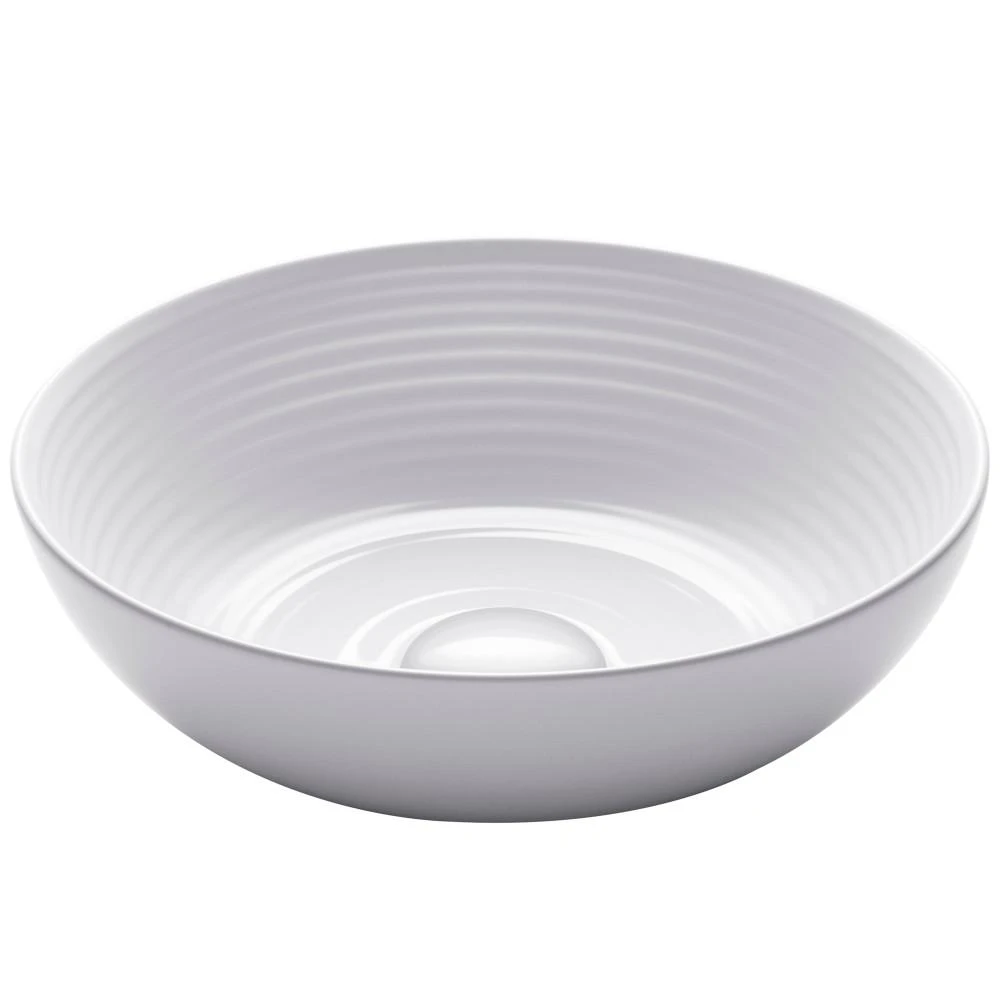 KRAUS Viva 13 In. Round Porcelain Ceramic Vessel Sink In White 3 KRAUS Viva 13 In. Round Porcelain Ceramic Vessel Sink In White