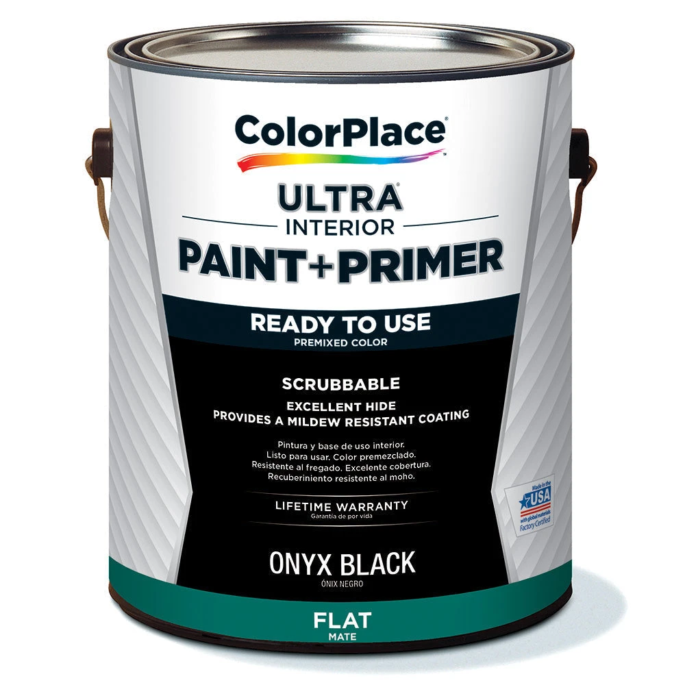 ColorPlace ULTRA Interior Paint & Primer, Onyx Black, Flat, 1 Gallon 3 ColorPlace ULTRA Interior Paint & Primer, Onyx Black, Flat, 1 Gallon