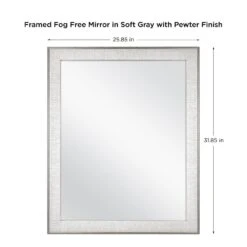 25 In. W X 31 In. H Framed Rectangular Anti-Fog Bathroom Vanity Mirror In Pewter -Valspa Bathroom Shop 7b5561fec0ea23d96e70a9d7c7769d8f 1800x1800