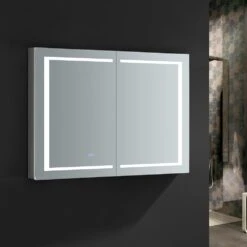Spazio 48 In. W X 36 In. H Recessed Or Surface Mount Medicine Cabinet With LED Lighting And Mirror Defogger -Valspa Bathroom Shop 8446ac03af09528991389e3031b7bcbe 1800x1800