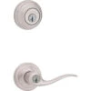 Kwikset Tustin Satin Nickel Smartkey Single-Cylinder Deadbolt Universal Keyed Entry Door Handle Combo Pack (1 Handle And 1 Deadbolt) -Valspa Bathroom Shop 883351049092 1800x1800