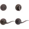 Kwikset Tustin Venetian Bronze Smartkey Single-Cylinder Deadbolt Universal Keyed Entry Door Handle Combo Pack (1 Handle And 1 Deadbolt) 2 Kwikset Tustin Venetian Bronze Smartkey Single-Cylinder Deadbolt Universal Keyed Entry Door Handle Combo Pack (1 Handle And 1 Deadbolt) -Valspa Bathroom Shop 883351049108 1800x1800