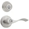 Kwikset Balboa Satin Nickel Single-Cylinder Deadbolt Universal Keyed Entry Door Handle Combo Pack (1 Handle And 1 Deadbolt) -Valspa Bathroom Shop 883351276542 1800x1800