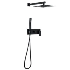 1-spray 10 In. High PressureDual Shower Head And Handheld Shower Head In Matte Black
