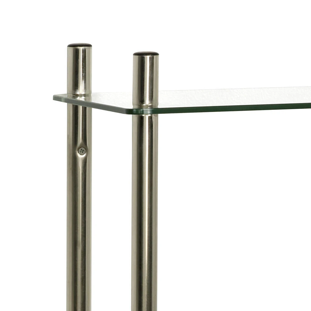 Zenna Home® Floating Glass 26"W X 60"H Brushed Nickel Over-the-Toilet Storage Shelves 5 Zenna Home® Floating Glass 26"W X 60"H Brushed Nickel Over-the-Toilet Storage Shelves - Image 3