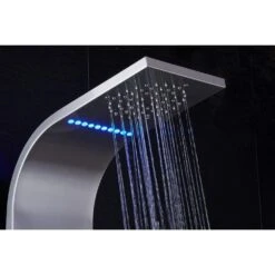 55 In. 5-Jet Shower Panel System With LED Rainfall Mist Shower Head Hand Shower Wand And Tub Spout In Brushed Nickel -Valspa Bathroom Shop 899452071b8e7529a769516fa374e27f 1800x1800