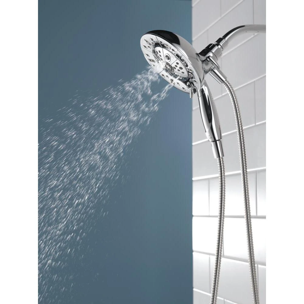 In2ition Two-in-One 5-Spray 6.9 In. Dual Wall Mount Fixed And Handheld H2Okinetic Shower Head In Chrome 6 In2ition Two-in-One 5-Spray 6.9 In. Dual Wall Mount Fixed And Handheld H2Okinetic Shower Head In Chrome - Image 4