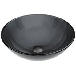 VIGO Gray Handmade Glass Round Vessel Bathroom Sink In Gray Onyx -Valspa Bathroom Shop 8c51ac6a02ea21d4210a5609d1561095 1800x1800