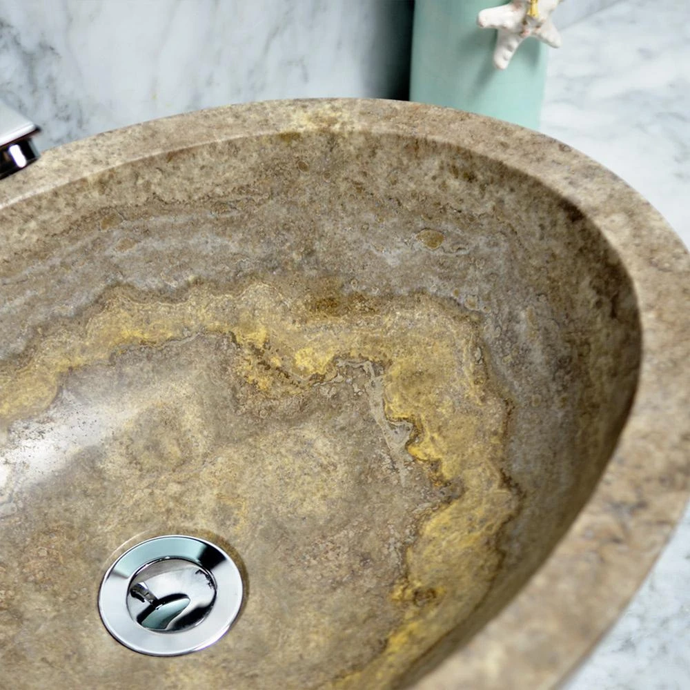 Katelyn Vessel Sink In Travertine 7 Katelyn Vessel Sink In Travertine - Image 5