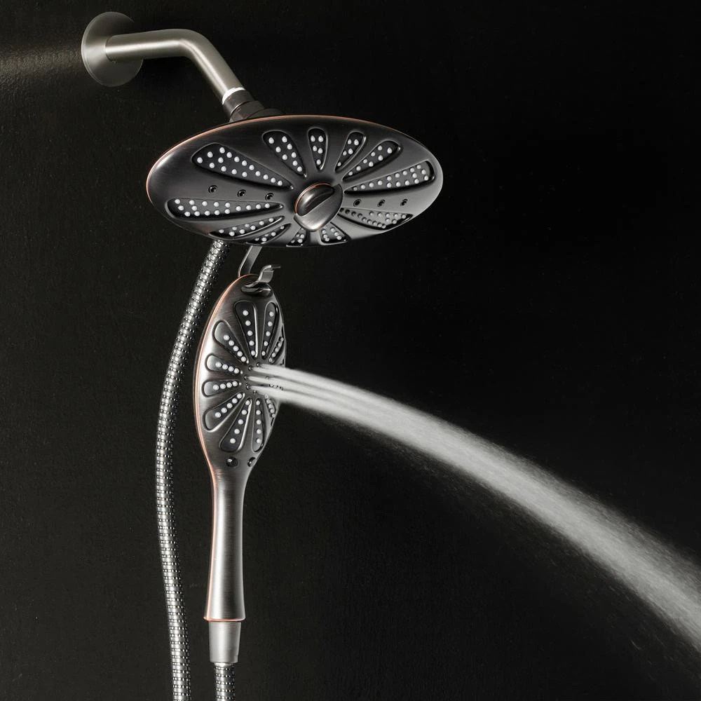 4-Spray 11 In. Oval Dual Showerhead And Handheld Showerhead In Oil-Rubbed Bronze 8 4-Spray 11 In. Oval Dual Showerhead And Handheld Showerhead In Oil-Rubbed Bronze - Image 6