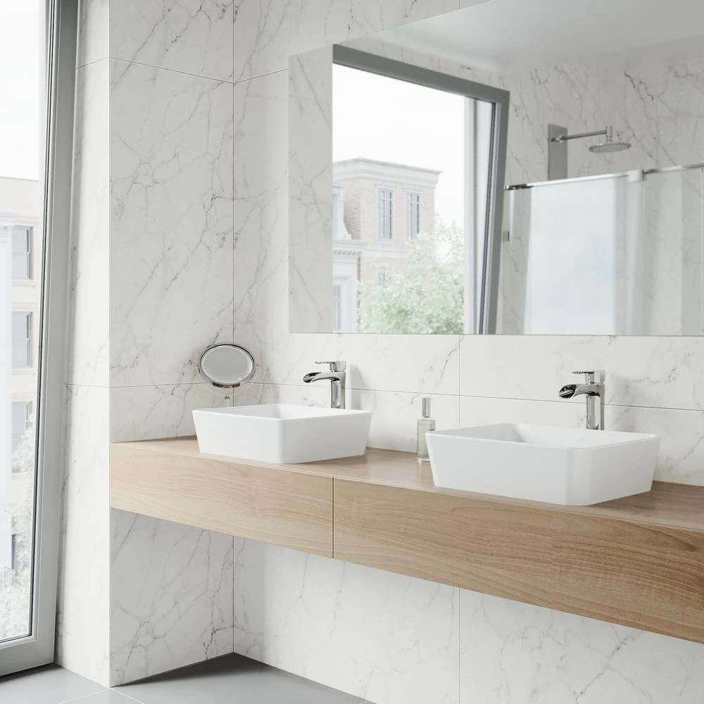 VIGO Marigold Handmade Matte Stone Rectangle Vessel Bathroom Sink In Matte White 5 VIGO Marigold Handmade Matte Stone Rectangle Vessel Bathroom Sink In Matte White - Image 3