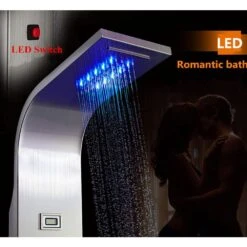 55 In. 6-Jet Shower Panel System With LED Rainfall Waterfall Shower Head Handshower And Tub Spout In Brushed Nickel -Valspa Bathroom Shop 91c875c585fbcadabfb6f7b5d375a64b 1800x1800