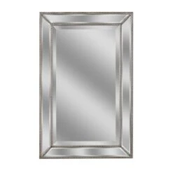 36 In. L X 24 In. W Metro Beaded Single Mirror In Silver