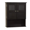Zenna Home® 20"W X 7"D X 24"H Espresso Bathroom Wall Cabinet