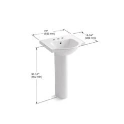 KOHLER Veer 21 In. Vitreous China Pedestal Combo Bathroom Sink In White With Overflow Drain -Valspa Bathroom Shop 99ee60cc97f177e84e4a5fb002b62b0a 1800x1800