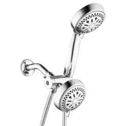 64-spray 6 In. High PressureDual Shower Head And Handheld Shower Head In Polished Chrome