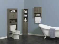 Zenna Home® 23"W X 67"H Driftwood Gray Over-The-Toilet Storage Cabinet 9 Zenna Home® 23"W X 67"H Driftwood Gray Over-The-Toilet Storage Cabinet -Valspa Bathroom Shop Barnwood Collection 1800x1800