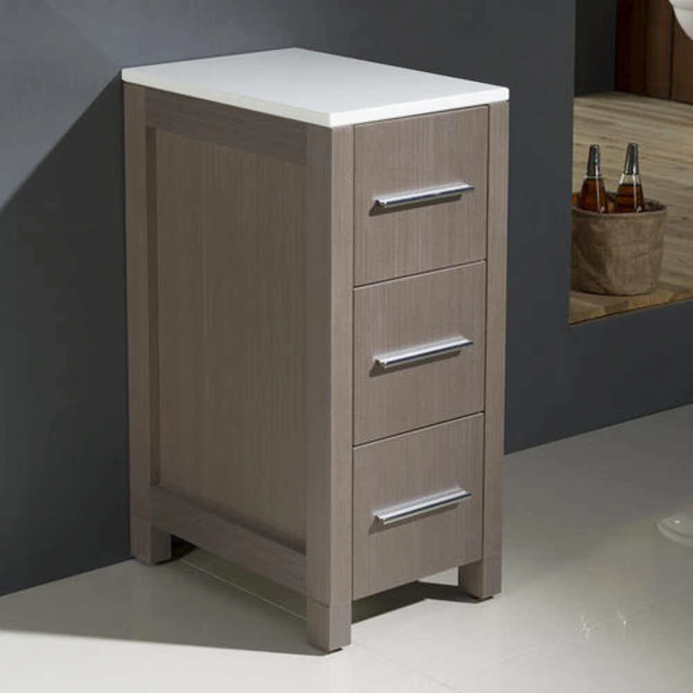 Fresca Torino 12"W X 18"D X 28"H Gray Oak Linen Cabinet 4 Fresca Torino 12"W X 18"D X 28"H Gray Oak Linen Cabinet - Image 2