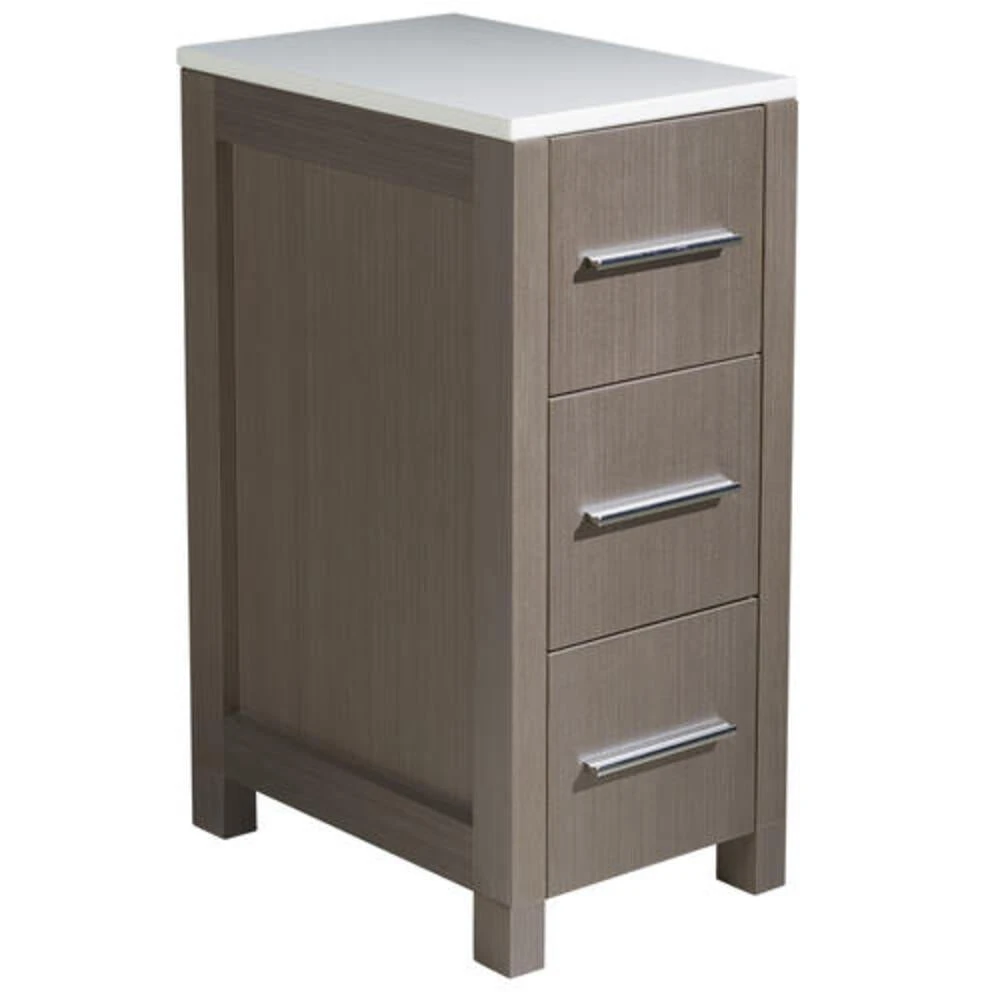 Fresca Torino 12"W X 18"D X 28"H Gray Oak Linen Cabinet 3 Fresca Torino 12"W X 18"D X 28"H Gray Oak Linen Cabinet