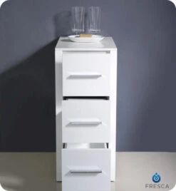 Fresca Torino 12"W X 18"D X 28"H White Linen Cabinet 10 Fresca Torino 12"W X 18"D X 28"H White Linen Cabinet -Valspa Bathroom Shop FST6212WH 4 1800x1800