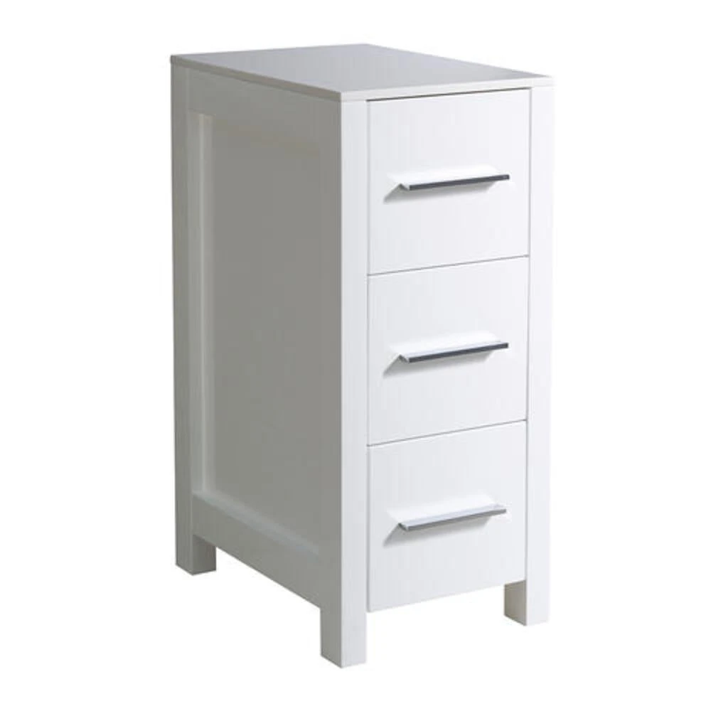 Fresca Torino 12"W X 18"D X 28"H White Linen Cabinet 3 Fresca Torino 12"W X 18"D X 28"H White Linen Cabinet