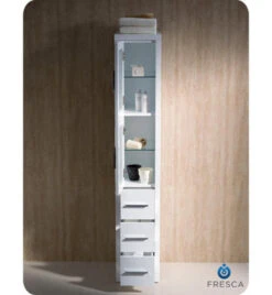 Fresca Torino 12"W X 15"D X 68-1/8"H White Linen Cabinet -Valspa Bathroom Shop FST6260WH 4 1800x1800