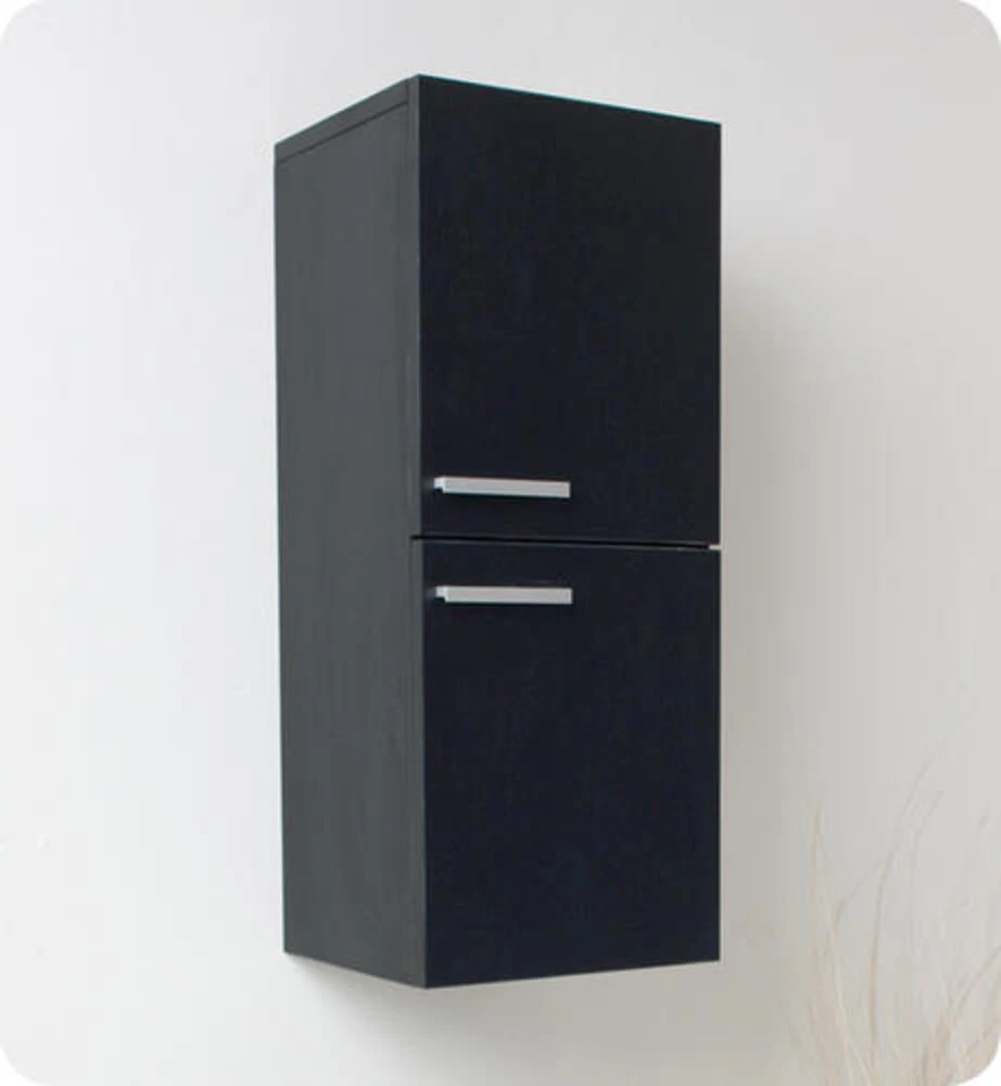 Fresca 13"W X 12"D X 27"H Black Linen Cabinet 3 Fresca 13"W X 12"D X 27"H Black Linen Cabinet