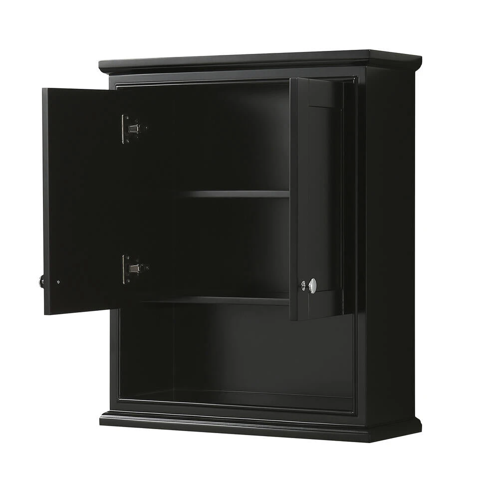 Wyndham Collection Deborah 25"W X 9"D X 30"H Dark Espresso Bathroom Wall Cabinet 5 Wyndham Collection Deborah 25"W X 9"D X 30"H Dark Espresso Bathroom Wall Cabinet - Image 3