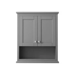 Wyndham Collection Avery 25"W X 9"D X 30"H Dark Gray Bathroom Wall Cabinet -Valspa Bathroom Shop WC 2323 WC DKG FRONT 1800x1800