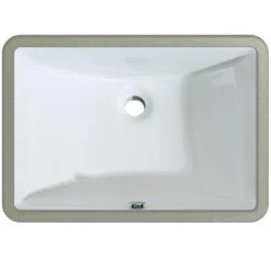 LUXIER 21 In. X 14-3/4 In. Rectangular Ceramic Undermount Bathroom Sink In White With Overflow