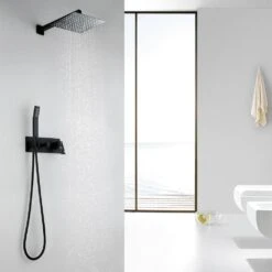 1-spray 10 In. High PressureDual Shower Head And Handheld Shower Head In Matte Black 12 1-spray 10 In. High PressureDual Shower Head And Handheld Shower Head In Matte Black -Valspa Bathroom Shop a0870987439a5c3379861656f4c7f848 1800x1800