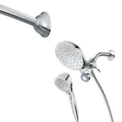 Attract 6-spray 6.75 In. Dual Shower Head And Handheld Shower Head In Chrome