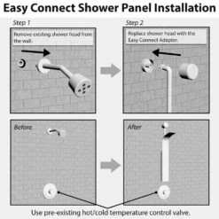 39 In. 2-Jet Easy Connect Shower Panel System In Stainless Steel With Rainfall Waterfall Shower Head And Shower Wand -Valspa Bathroom Shop a12e32e9efea214b2bee29470036c6ed 06ee1db6 ff9a 45ad 82a6 017f7a6a2278 1800x1800