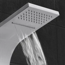 65 In. 8-Jet Rainfall Shower Panel System With Rainfall Waterfall Shower Head And Shower Wand In Stainless Steel -Valspa Bathroom Shop a53b6645d8658d114677caebd217647e 1800x1800