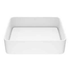 VIGO Jasmine Handmade Matte Stone Rectangle Vessel Bathroom Sink In Matte White