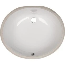 MSI Undermount Porcelain Ceramic Bathroom Sink In White Oval