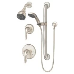 Origins 2-Handle 1-Spray Dual Showerhead And Handheld Showerhead In Satin Nickel (Valve Included)