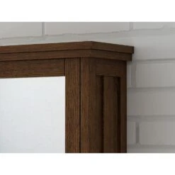 23.5 In. W X 22.75 In. H Framed Rectangular Bathroom Vanity Mirror In Dark Oak -Valspa Bathroom Shop af5d5a11d38f69466117d3294ac87ba9 1800x1800