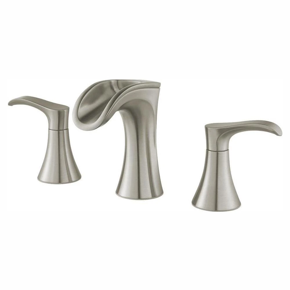 Brea 8 In. Widespread 2-Handle Waterfall Bathroom Faucet In Brushed Nickel 3 Brea 8 In. Widespread 2-Handle Waterfall Bathroom Faucet In Brushed Nickel