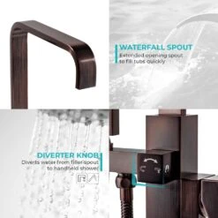 1-Handle Freestanding Floor Mount Roman Tub Faucet Bathtub Filler With Hand Shower In Antique Bronze -Valspa Bathroom Shop b216bad198d6443769f2c21cda7126c5 1800x1800