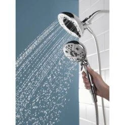 In2ition Two-in-One 5-Spray 6.9 In. Dual Wall Mount Fixed And Handheld H2Okinetic Shower Head In Chrome 14 In2ition Two-in-One 5-Spray 6.9 In. Dual Wall Mount Fixed And Handheld H2Okinetic Shower Head In Chrome -Valspa Bathroom Shop b9fc73a70c5dd34521b1779ea285224c 1800x1800